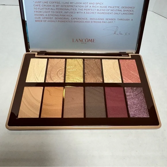 NIB Lancôme Indole Cafe Crush Eyeshadow Palette Sheika Daley 12 Shades Neutrals - Picture 10 of 14